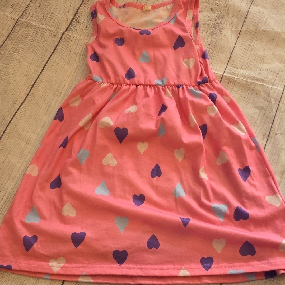 SHEIN Pink and Purple Heart Kids Dress
